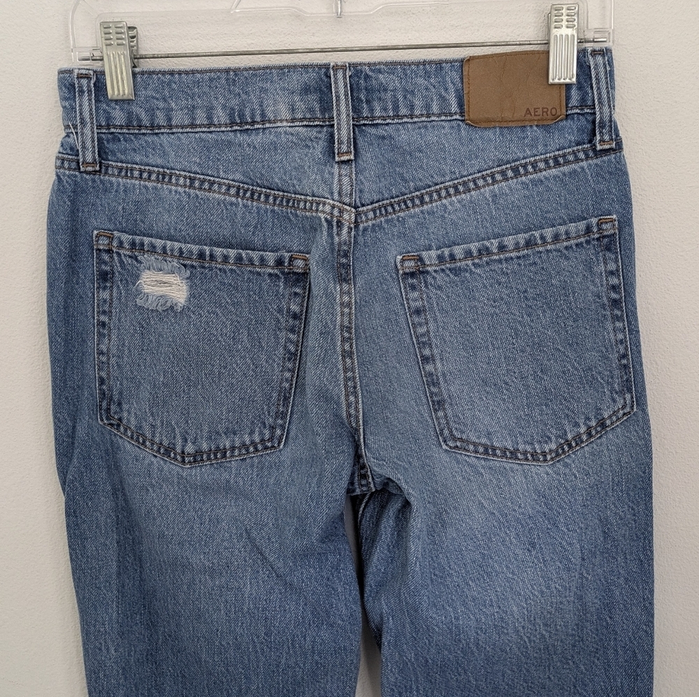 Aeropostale Jeans Women’s Size 2 Mom Jean Distressed Blue Denim - Picture 7 of 15